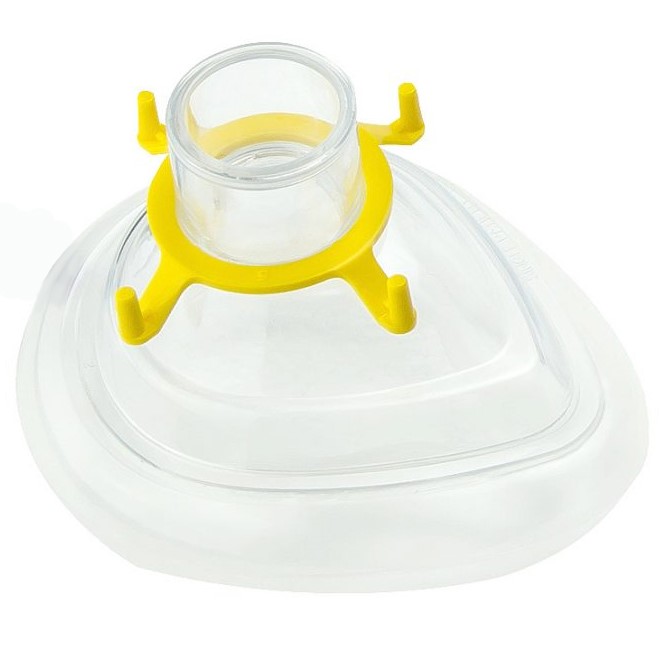 1273 | MASCARILLA DE ANESTESIA SURE SEAL CON COJIN DE AIRE PEDIATRICA No. 2  SIN VALVULA (AMARILLA) MCA. HUDSON