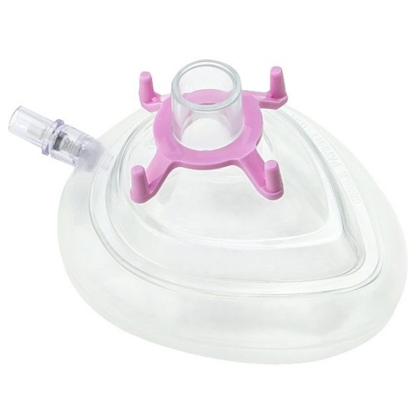 1278 | MASCARILLA DE ANESTESIA SURE SEAL CON COJIN DE AIRE CON VALVULA ADULTO JOVEN  No.1 (ROSA)  MCA. HUDSON