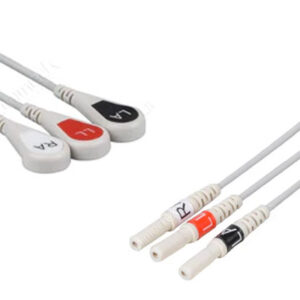 D3-90S | JUEGO DE ECG 3 DERIV BROCHE B/N/R