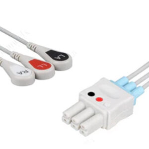 MRB3-90S | JUEGO DE ECG 3 DERIVACIONES BLINDADOS BROCHE B/N/R MINDRAY