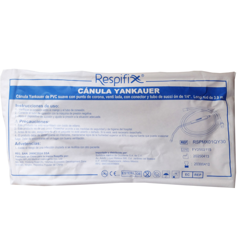 RSPMX01QY30 | YANKAHUER DE PVC SUAVE CON PUNTA DE CORONA, VENTILADA, CON CONECTOR Y TUBO DE SUCCION DE 1/4". LONGITUD DE 3.0 M