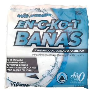 EN-C-KO-T BAÑAS | BAÑO SECO, PAÑO JABONOSO, TOALLA CORPORAL SIN ENJUAGUE AZUL C/10 PIEZAS