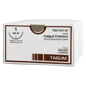 TGC1417K | SUTURA CATGUT CROMICO CALIBRE 1 35MM / 75CM AHUSADA