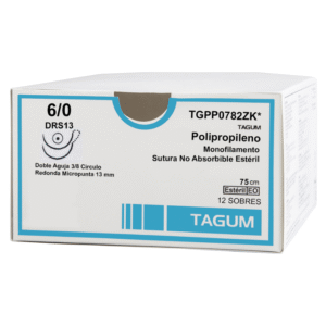 TGPP0782ZK | SUTURA DE PROPILENO 6-0 X 13MM DOBLE ARMADA AUSADA