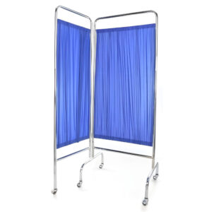 TE025 | BIOMBO DE DOS HOJAS CROMADO CON RUEDAS