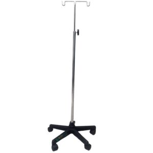 TE131P | PORTA SUERO CON BASE DE PLASTICO QUINTUPIE ACERO INOXIDABLE